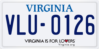 VA license plate VLU0126
