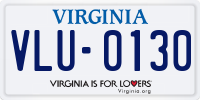 VA license plate VLU0130