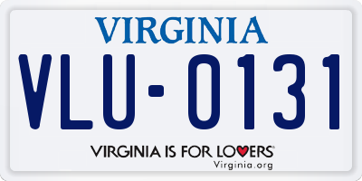 VA license plate VLU0131