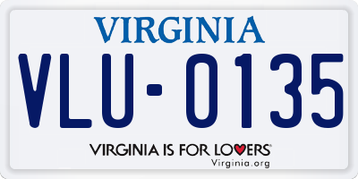 VA license plate VLU0135