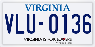 VA license plate VLU0136