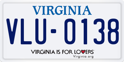 VA license plate VLU0138
