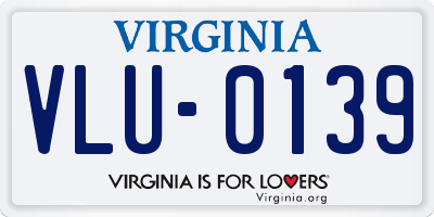 VA license plate VLU0139