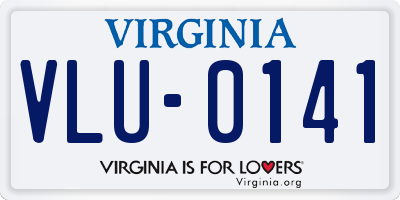 VA license plate VLU0141