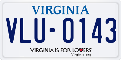 VA license plate VLU0143