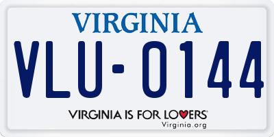 VA license plate VLU0144