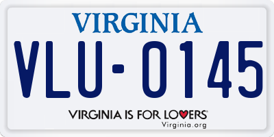 VA license plate VLU0145