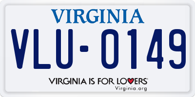VA license plate VLU0149