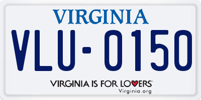 VA license plate VLU0150