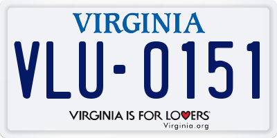VA license plate VLU0151