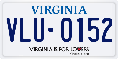 VA license plate VLU0152