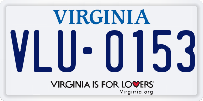 VA license plate VLU0153