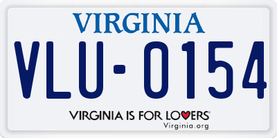 VA license plate VLU0154