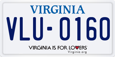 VA license plate VLU0160