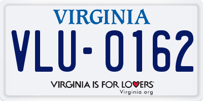 VA license plate VLU0162