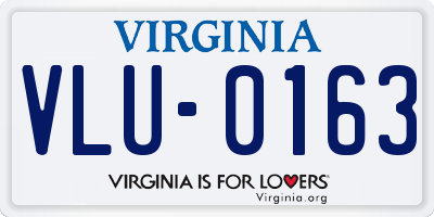 VA license plate VLU0163