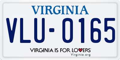 VA license plate VLU0165