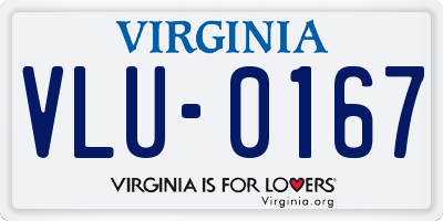 VA license plate VLU0167