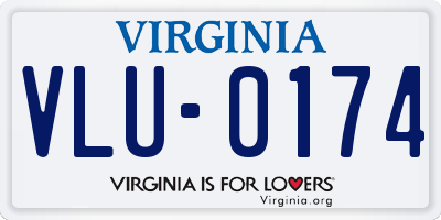 VA license plate VLU0174