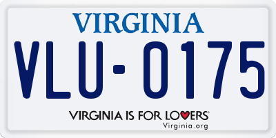 VA license plate VLU0175