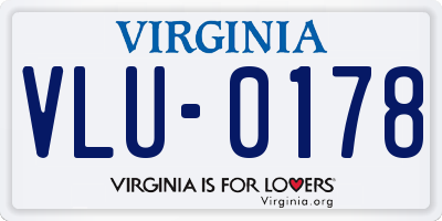 VA license plate VLU0178