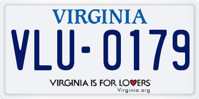 VA license plate VLU0179