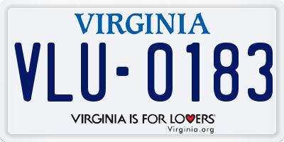 VA license plate VLU0183