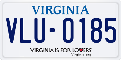 VA license plate VLU0185