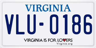 VA license plate VLU0186