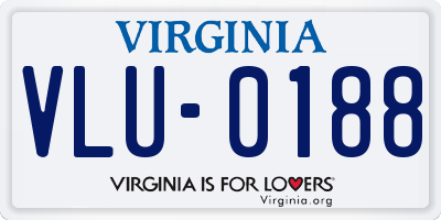 VA license plate VLU0188