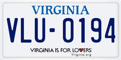 VA license plate VLU0194