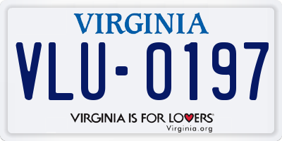 VA license plate VLU0197