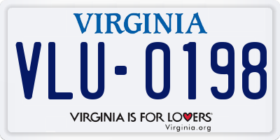 VA license plate VLU0198