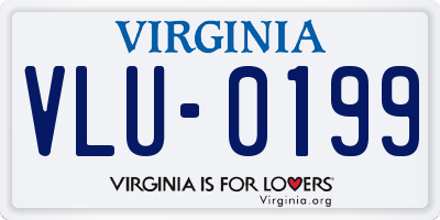 VA license plate VLU0199