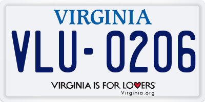 VA license plate VLU0206