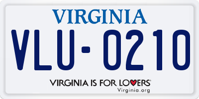 VA license plate VLU0210