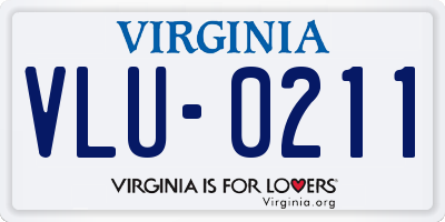 VA license plate VLU0211