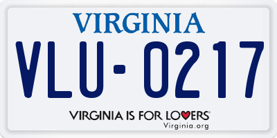 VA license plate VLU0217