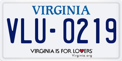 VA license plate VLU0219