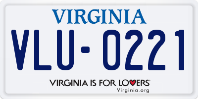 VA license plate VLU0221