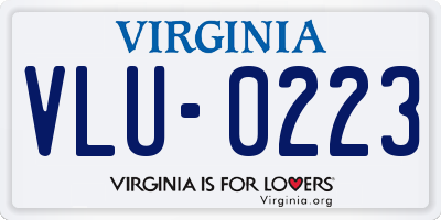 VA license plate VLU0223