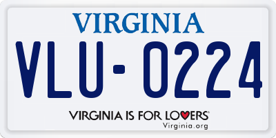 VA license plate VLU0224