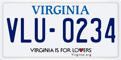 VA license plate VLU0234