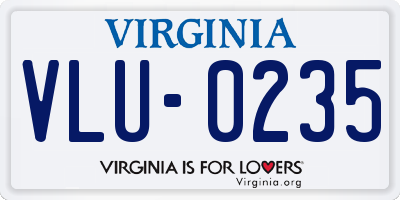VA license plate VLU0235