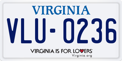 VA license plate VLU0236
