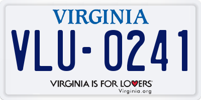VA license plate VLU0241