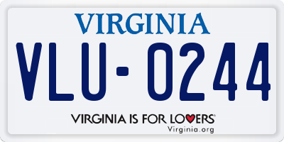 VA license plate VLU0244