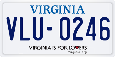 VA license plate VLU0246
