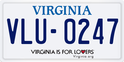 VA license plate VLU0247