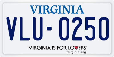 VA license plate VLU0250